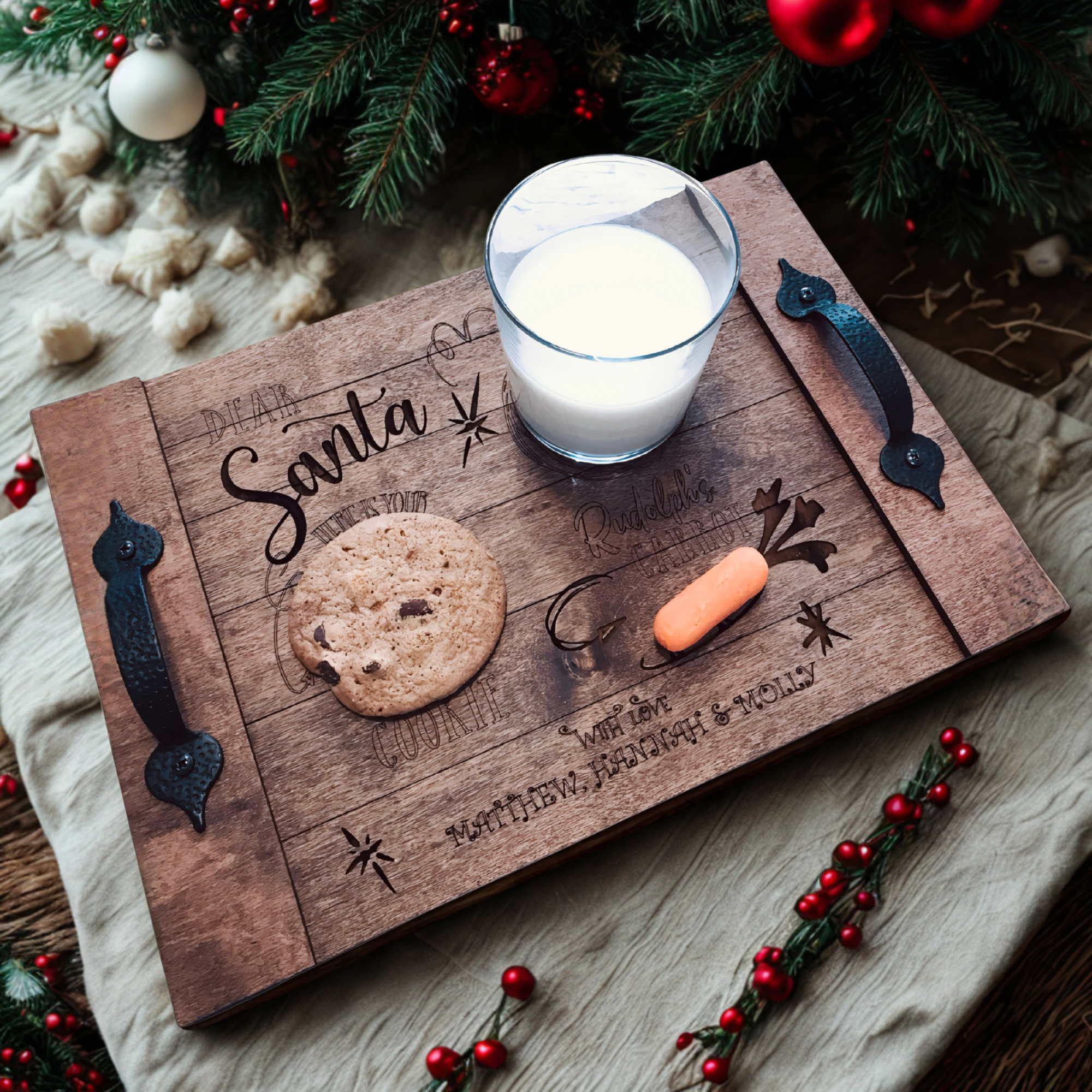 🎄   Santa’s Cookies Tray — Personalized Christmas Eve Board