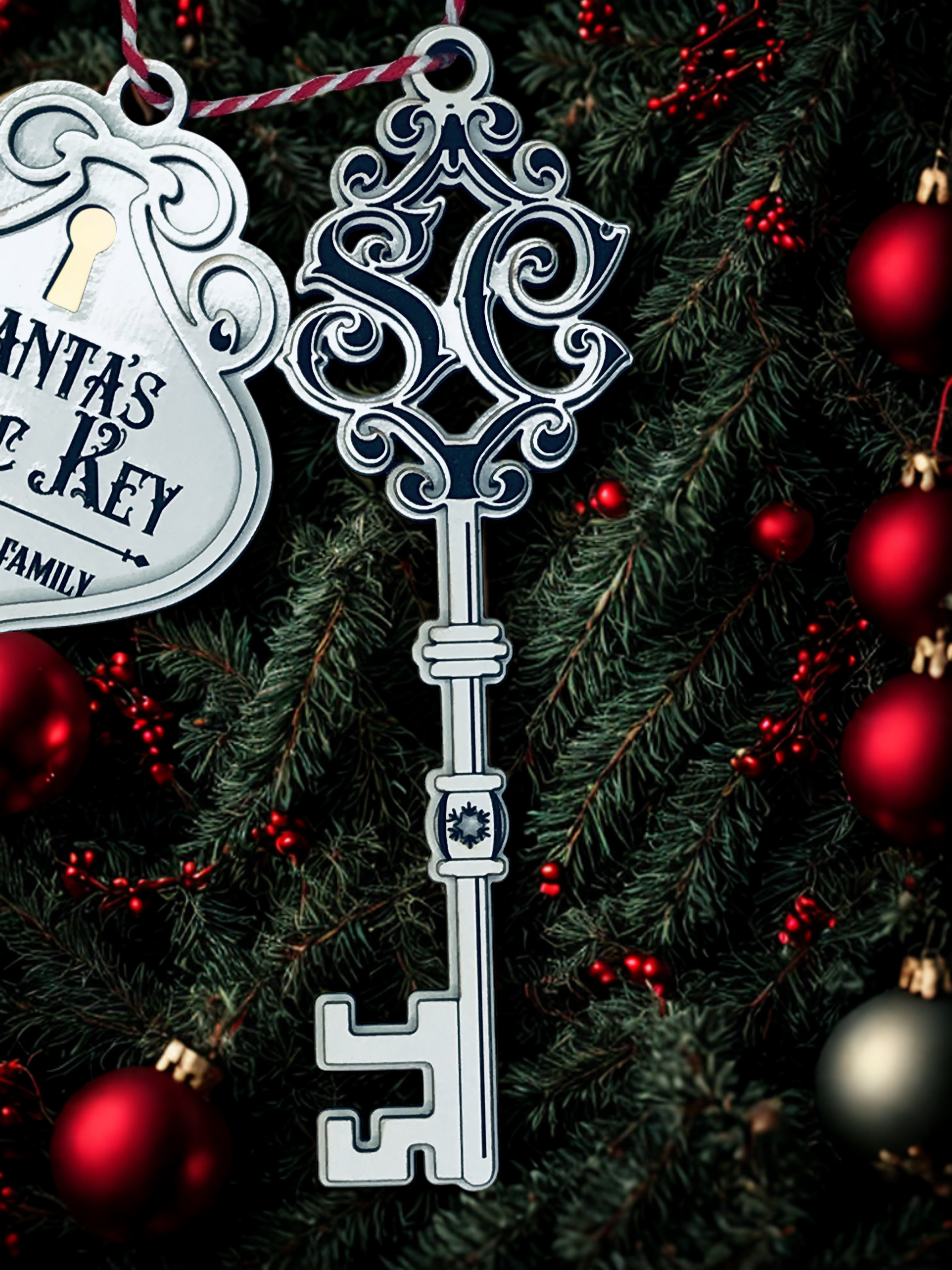 ✨ Santa’s Magic Key • Personalized Family Ornament