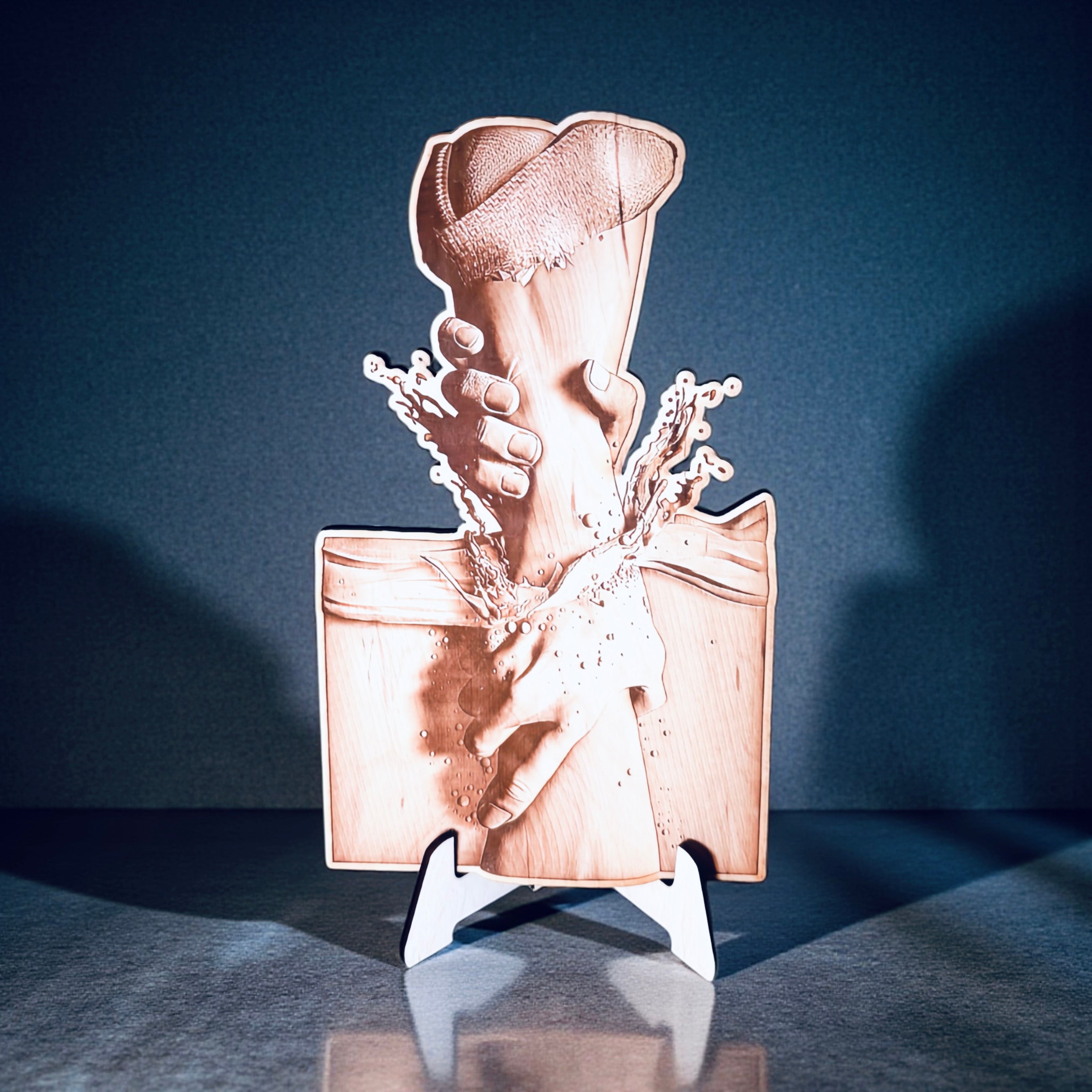 Hand of God Reaching from Above – Christian Recovery Wall Art | Laser Etched Faith & Sobriety Gift | 3D Wood Illusion