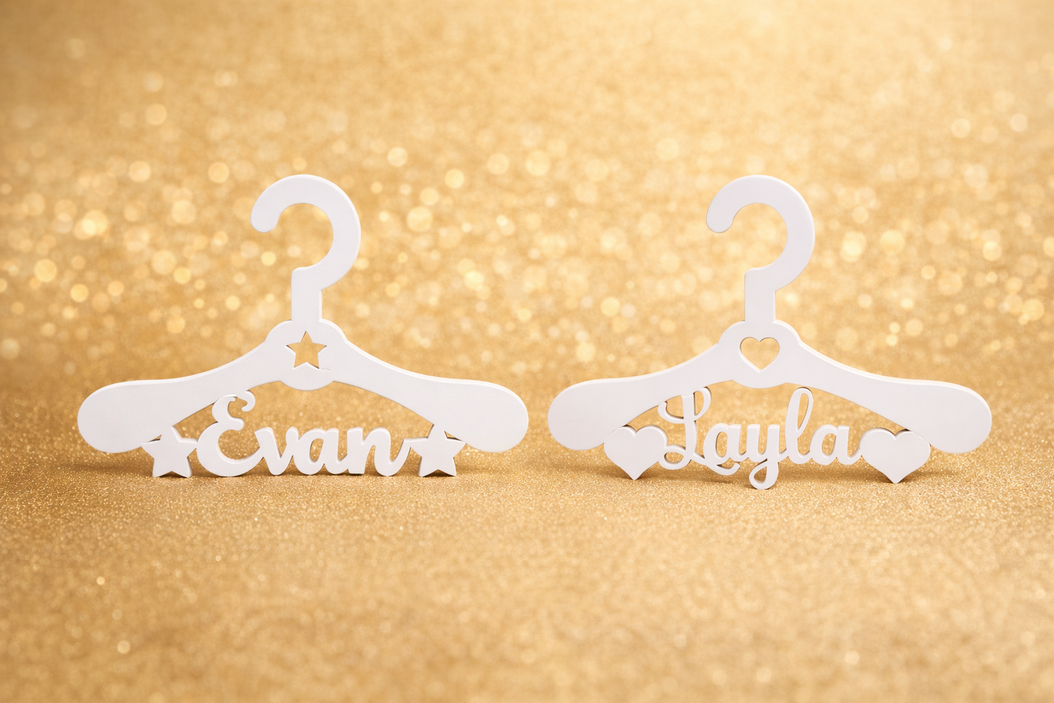 Personalized Newborn Name Baby Hanger Custom Laser Created Infant Keepsake Shower Gift