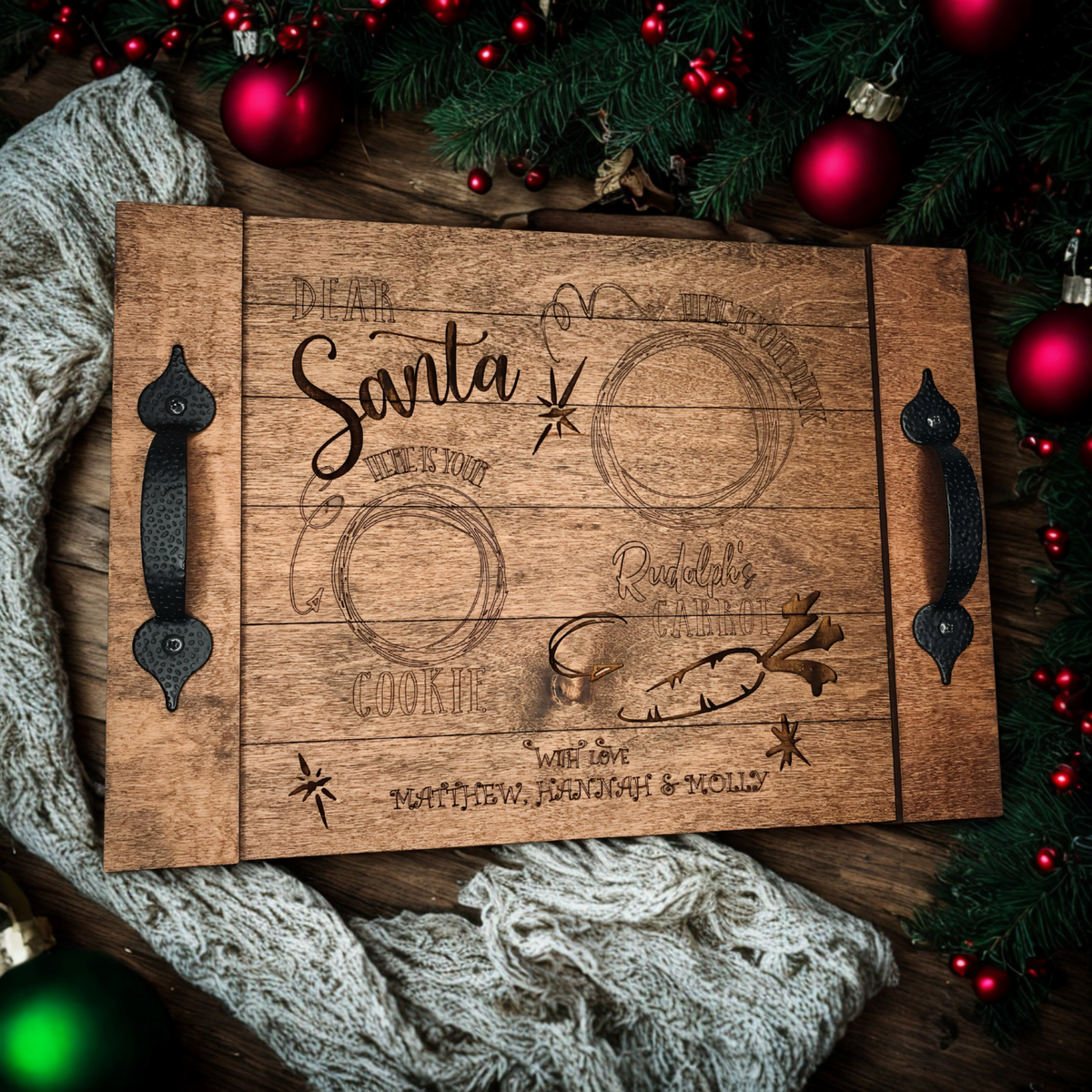 🎄   Santa’s Cookies Tray — Personalized Christmas Eve Board
