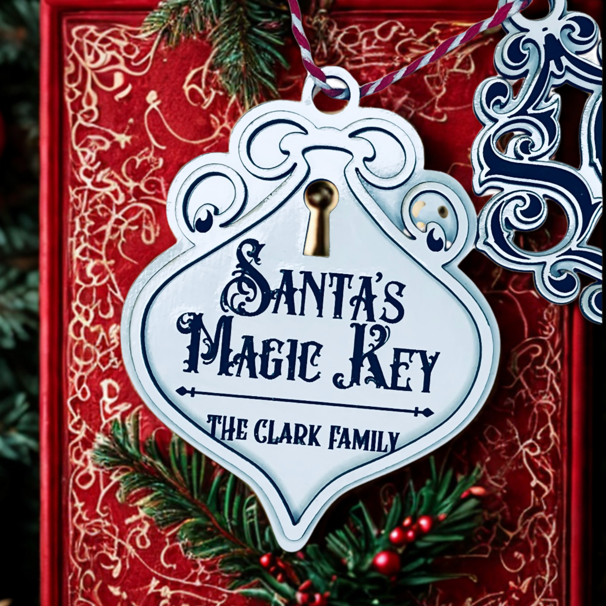 ✨ Santa’s Magic Key • Personalized Family Ornament
