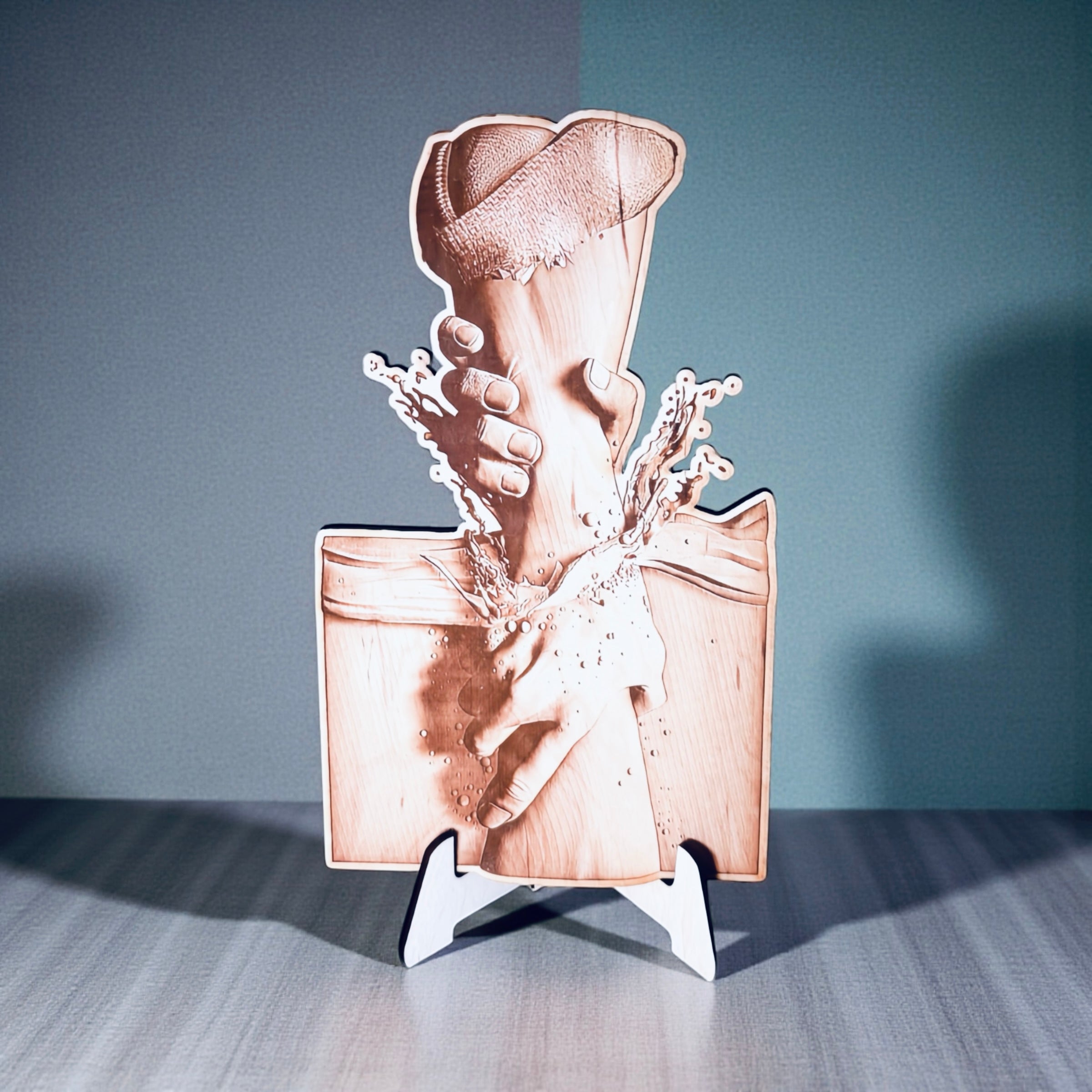 Hand of God Reaching from Above – Christian Recovery Wall Art | Laser Etched Faith & Sobriety Gift | 3D Wood Illusion