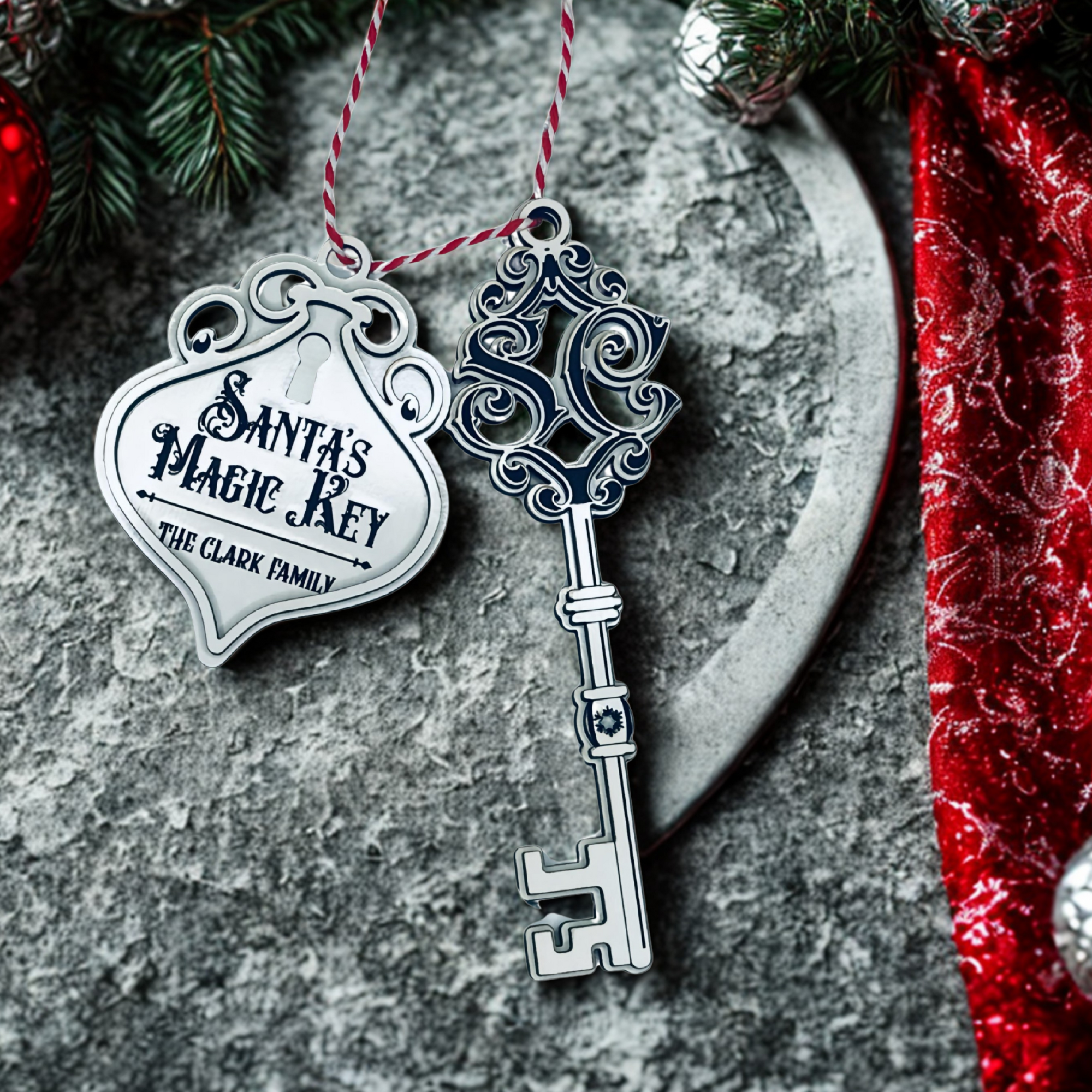 ✨ Santa’s Magic Key • Personalized Family Ornament