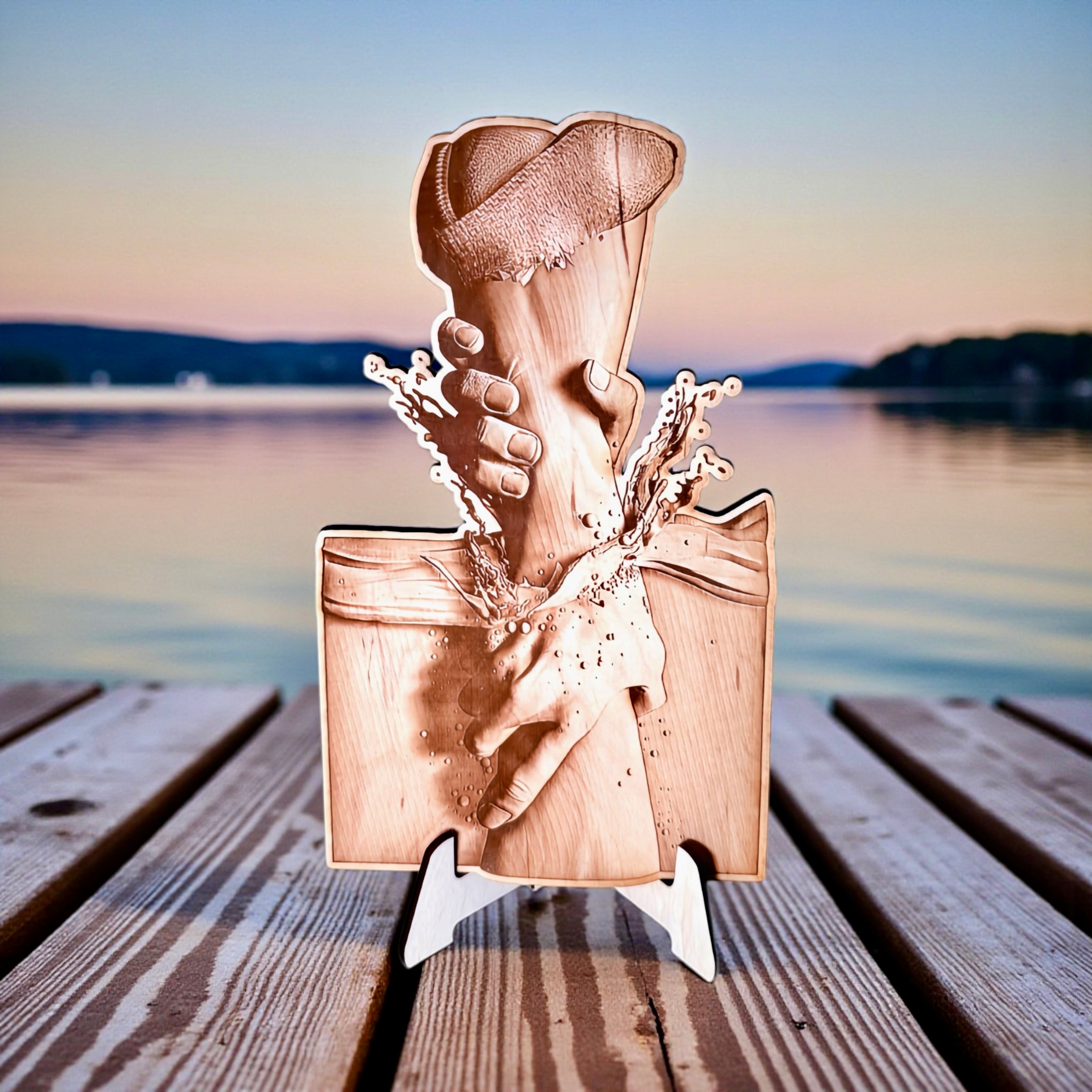 Hand of God Reaching from Above – Christian Recovery Wall Art | Laser Etched Faith & Sobriety Gift | 3D Wood Illusion