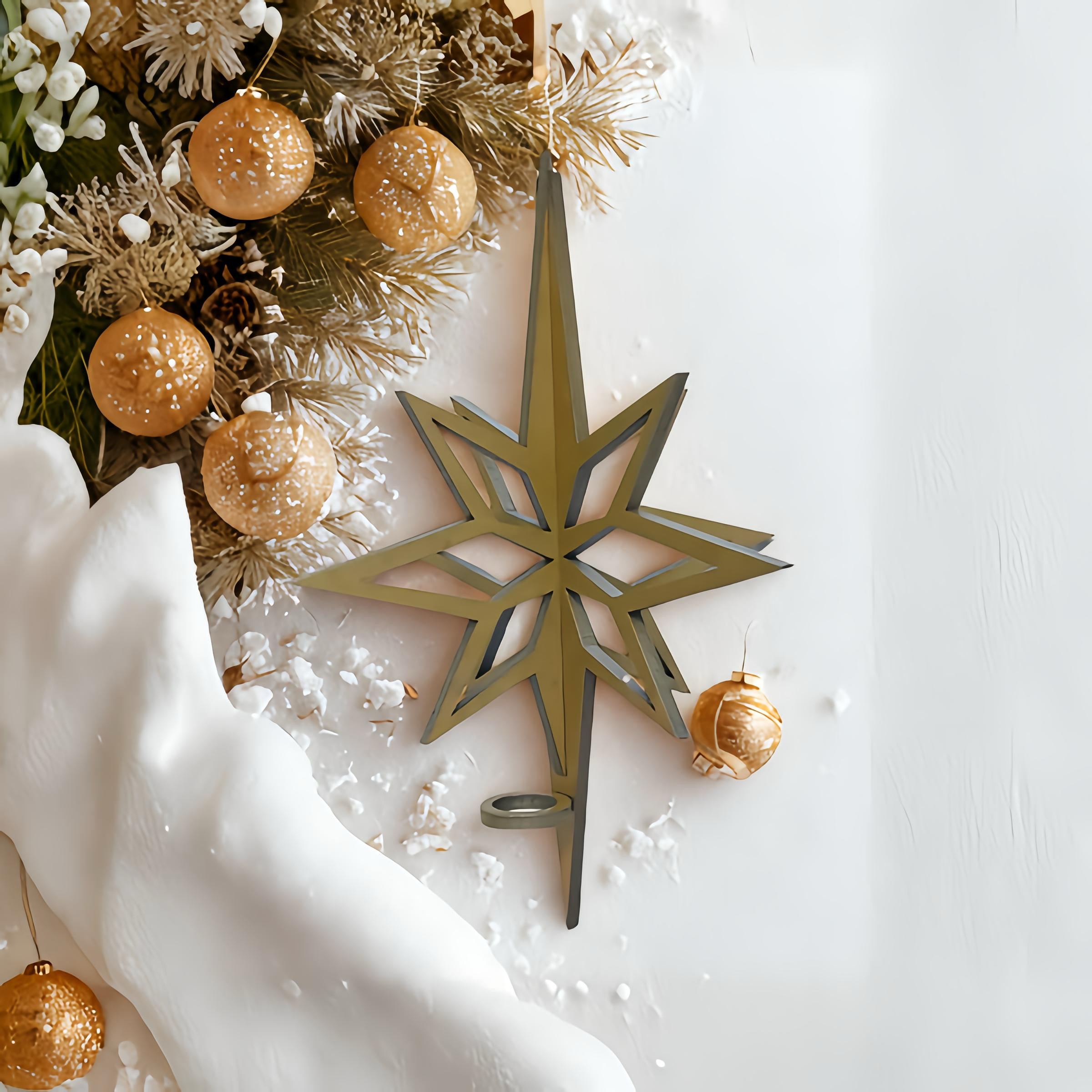 3D Wooden Christmas Star Laser Cut Tree Topper $23-$40 Red Gold Silver Natural