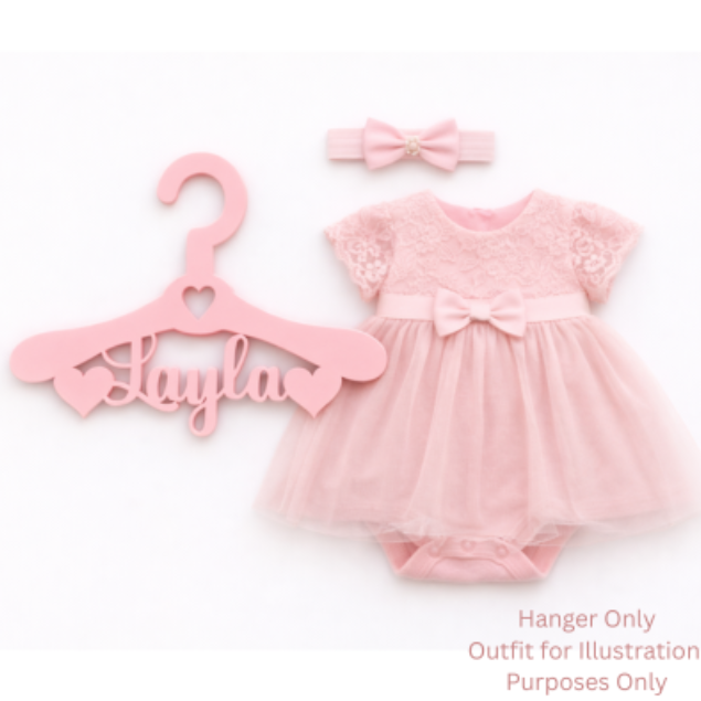 Personalized Newborn Name Baby Hanger Custom Laser Created Infant Keepsake Shower Gift
