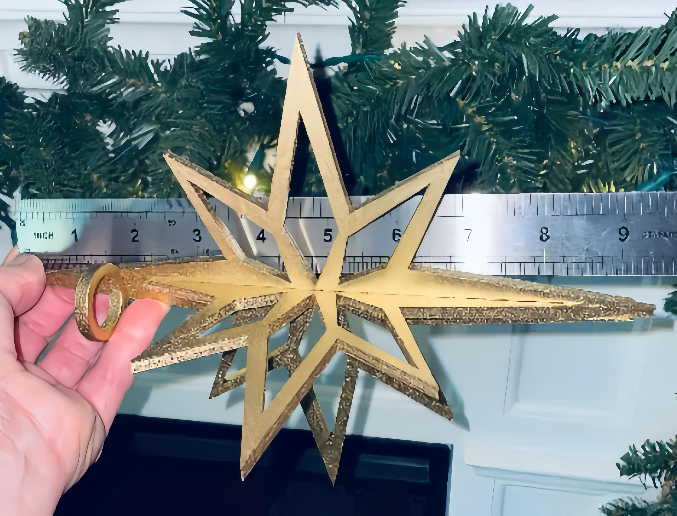 3D Wooden Christmas Star Laser Cut Tree Topper $23-$40 Red Gold Silver Natural