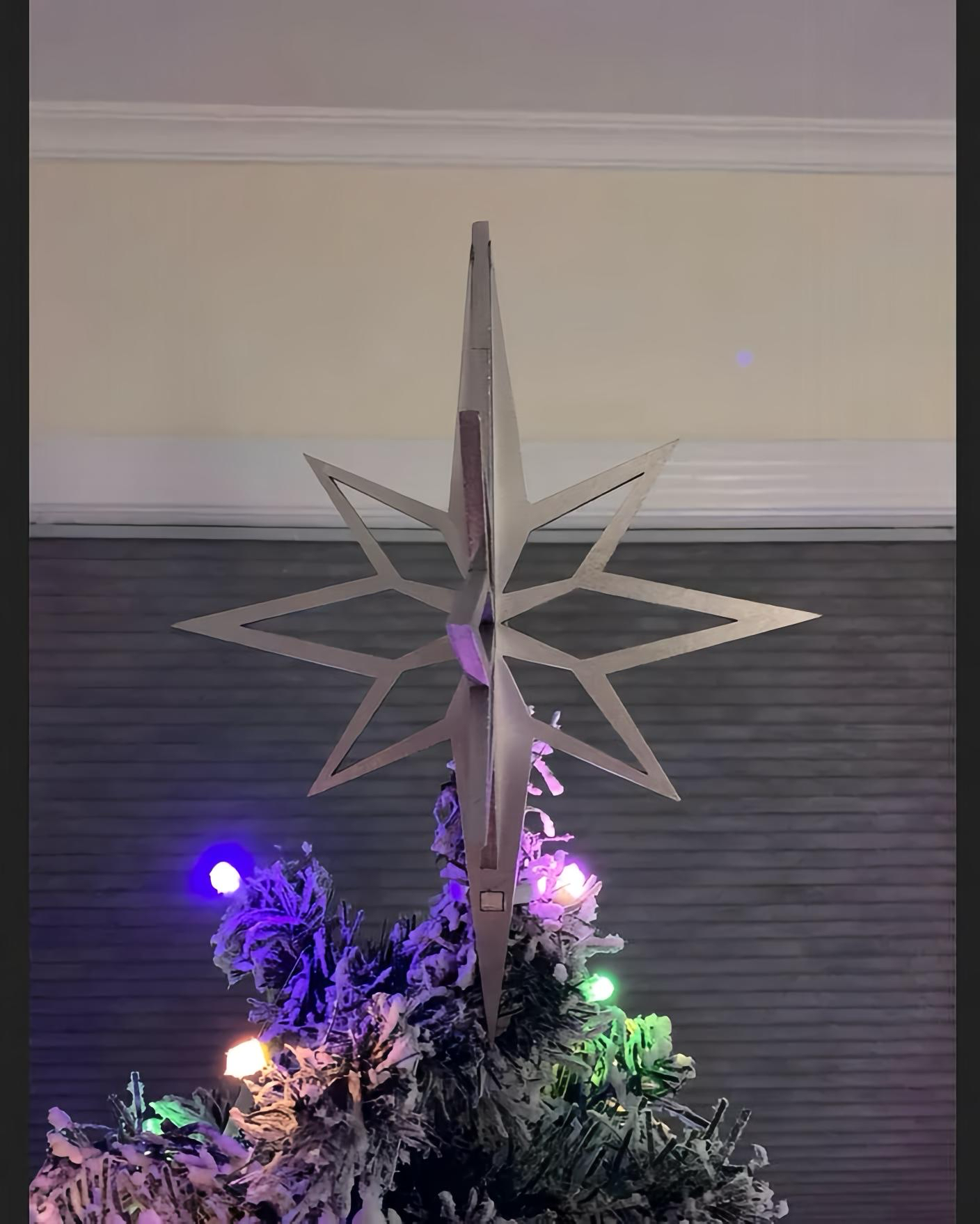 3D Wooden Christmas Star Laser Cut Tree Topper $23-$40 Red Gold Silver Natural