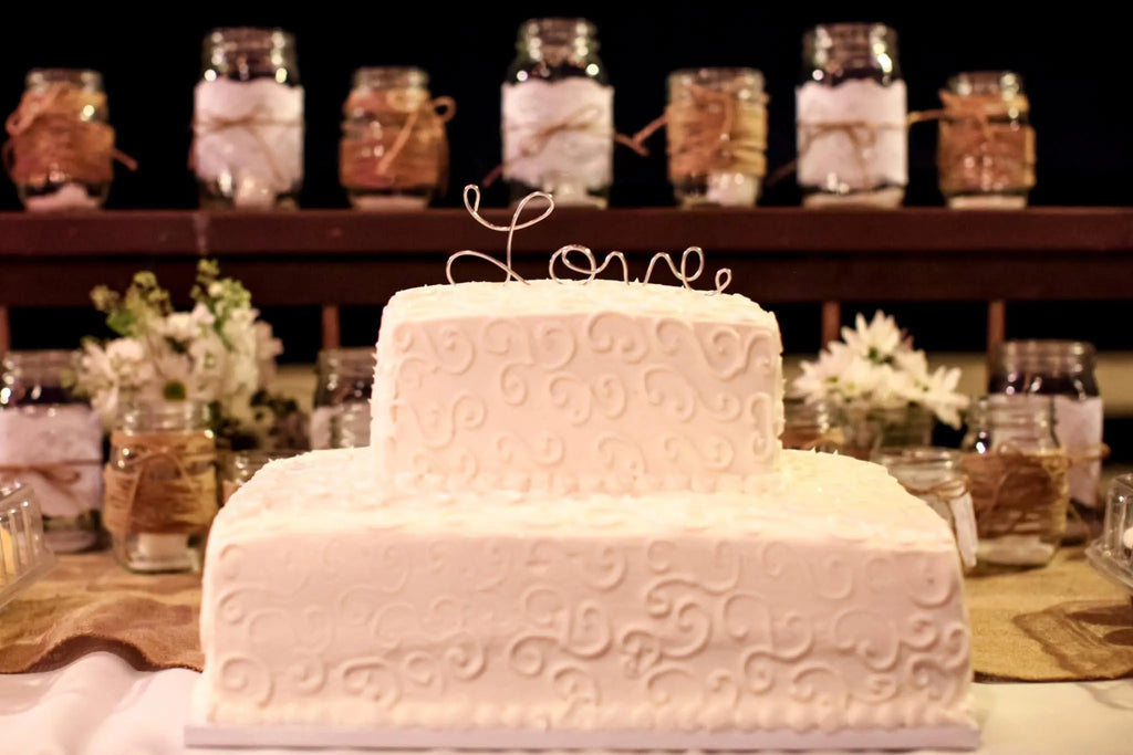 Love Wire Wedding Cake Topper in Silver Red or Gold
