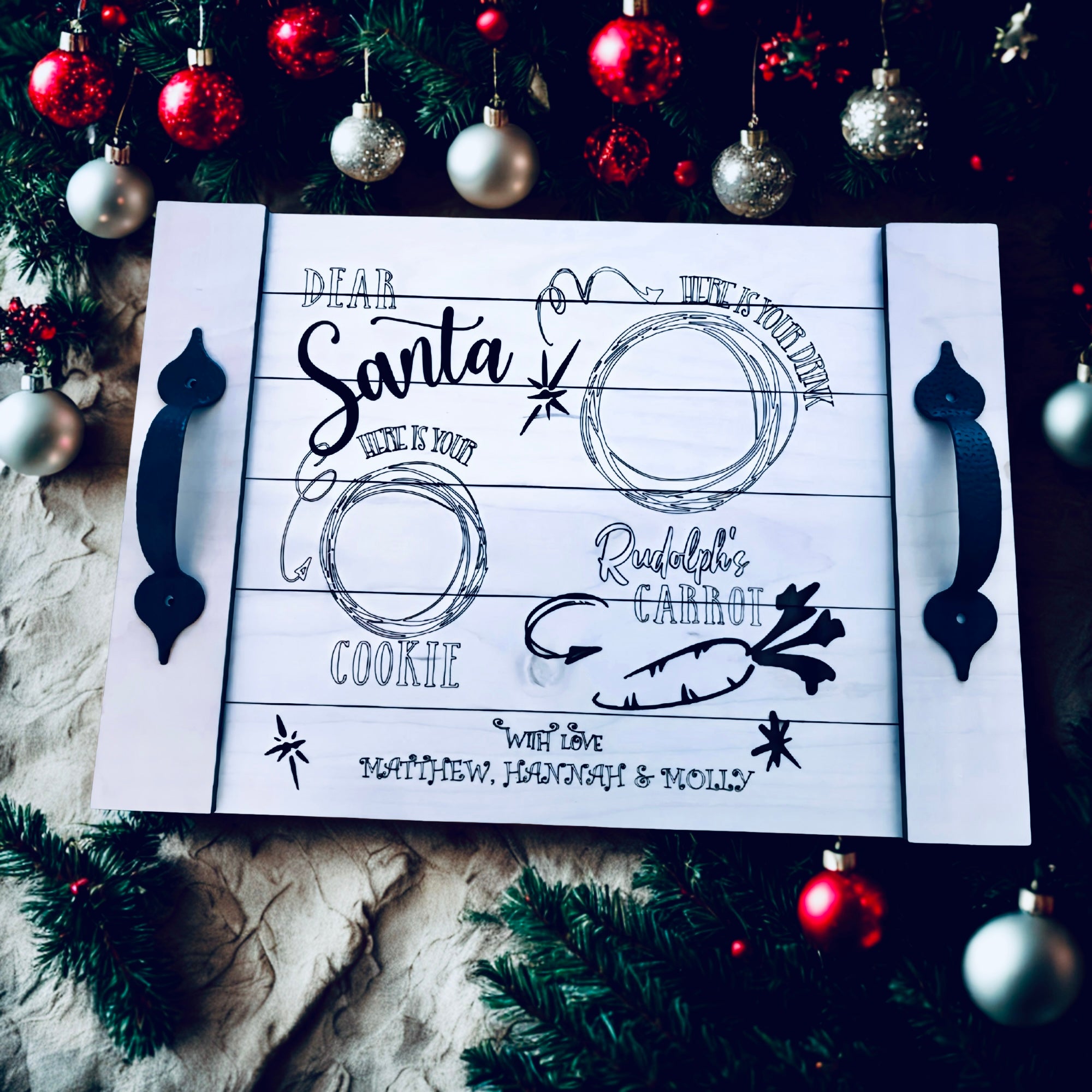 🎄   Santa’s Cookies Tray — Personalized Christmas Eve Board