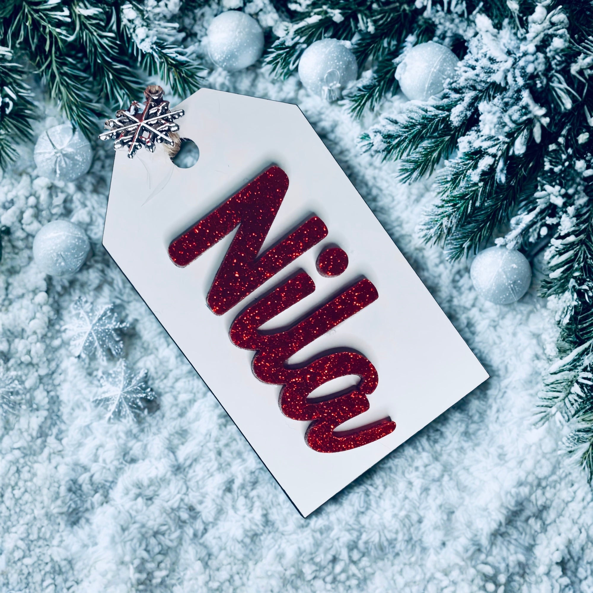🎄 Personalized Stocking Tags – Custom Name • Laser Cut • Holiday Gift Tags
