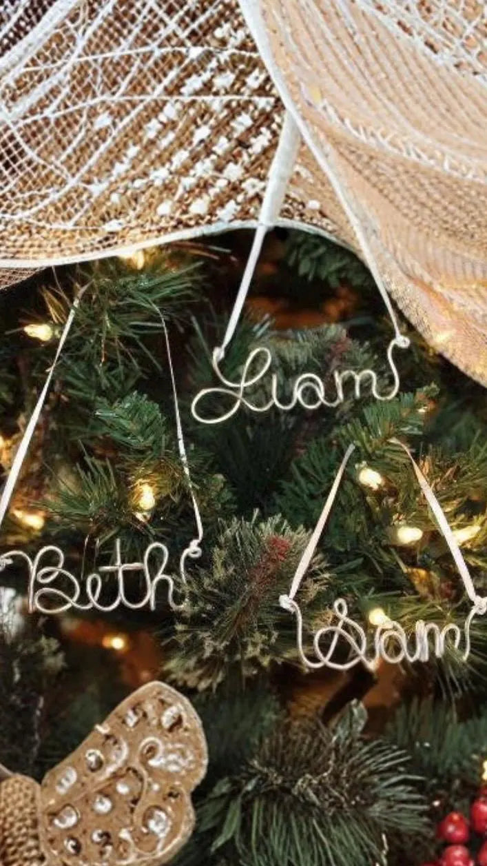 Personalized  Ornament • Custom Name Ornament • Handmade Wire Christmas Decor