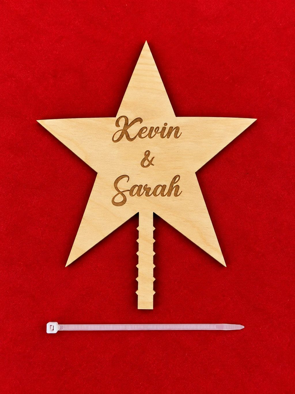 Personalized Wooden Christmas Tree Topper | Custom Family Star