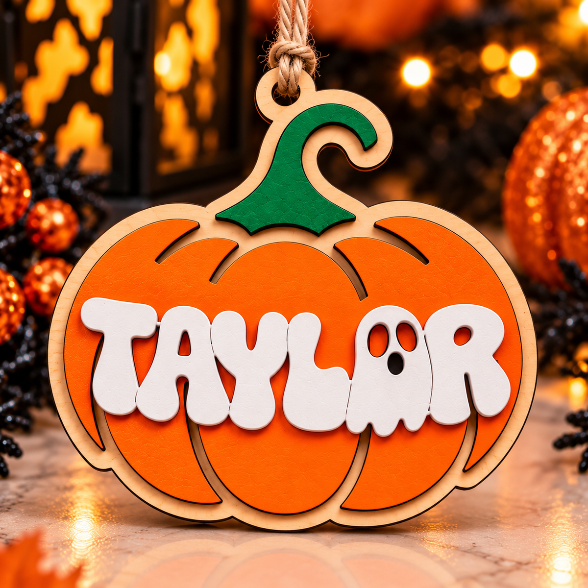 Personalized Halloween Basket Tag – Custom Name Bat or Pumpkin