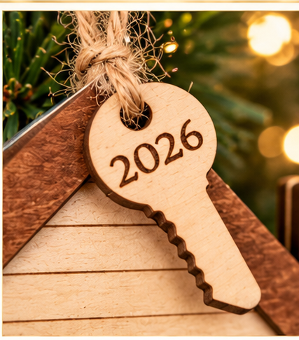 Personalized Family Christmas Ornament, Custom Address Ornament, New Home Christmas Gift, Wooden House Ornament, Family Keepsake