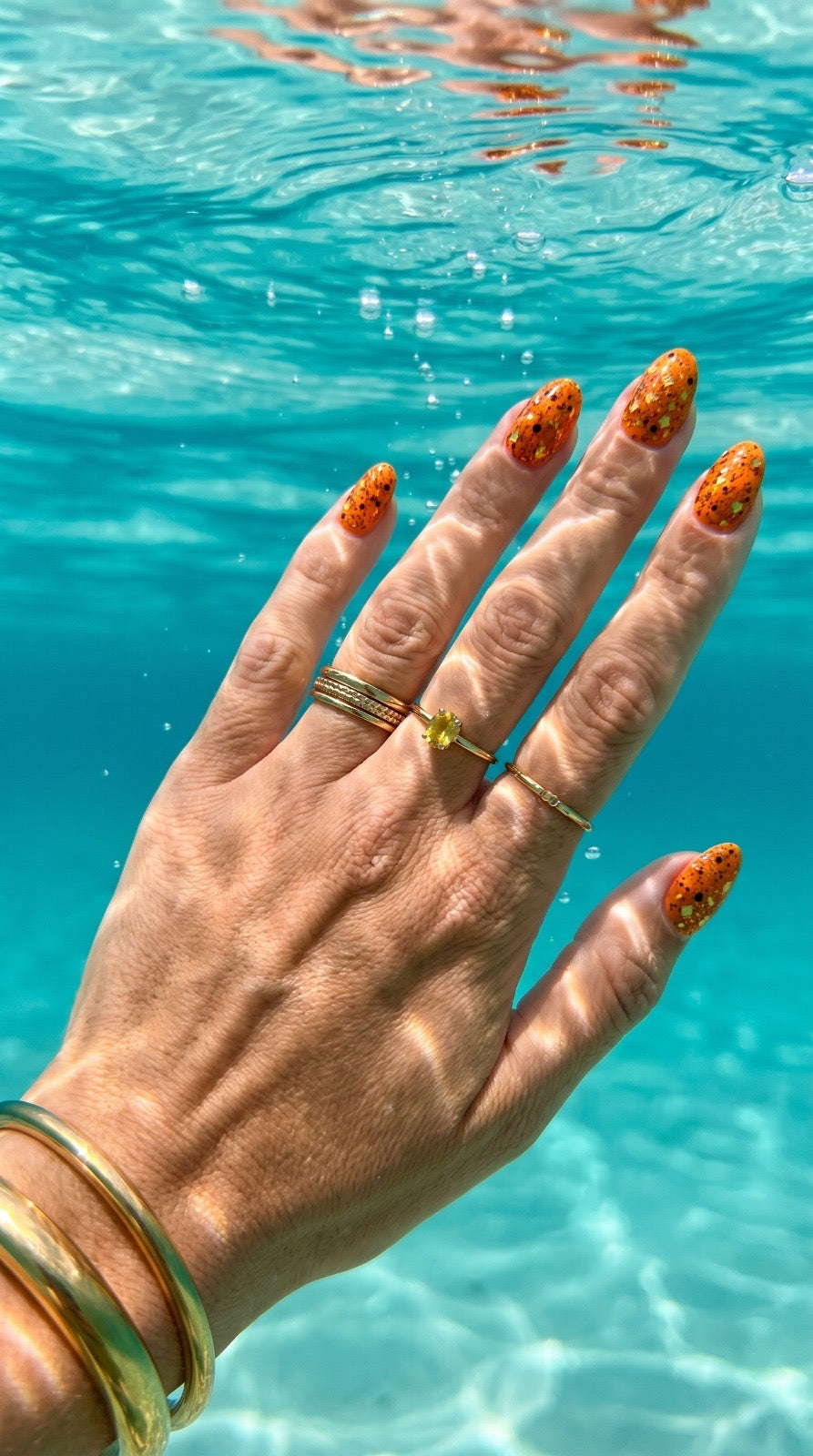 Fall Glitterati | Holographic Gold Glitter Gel Press-On Nails