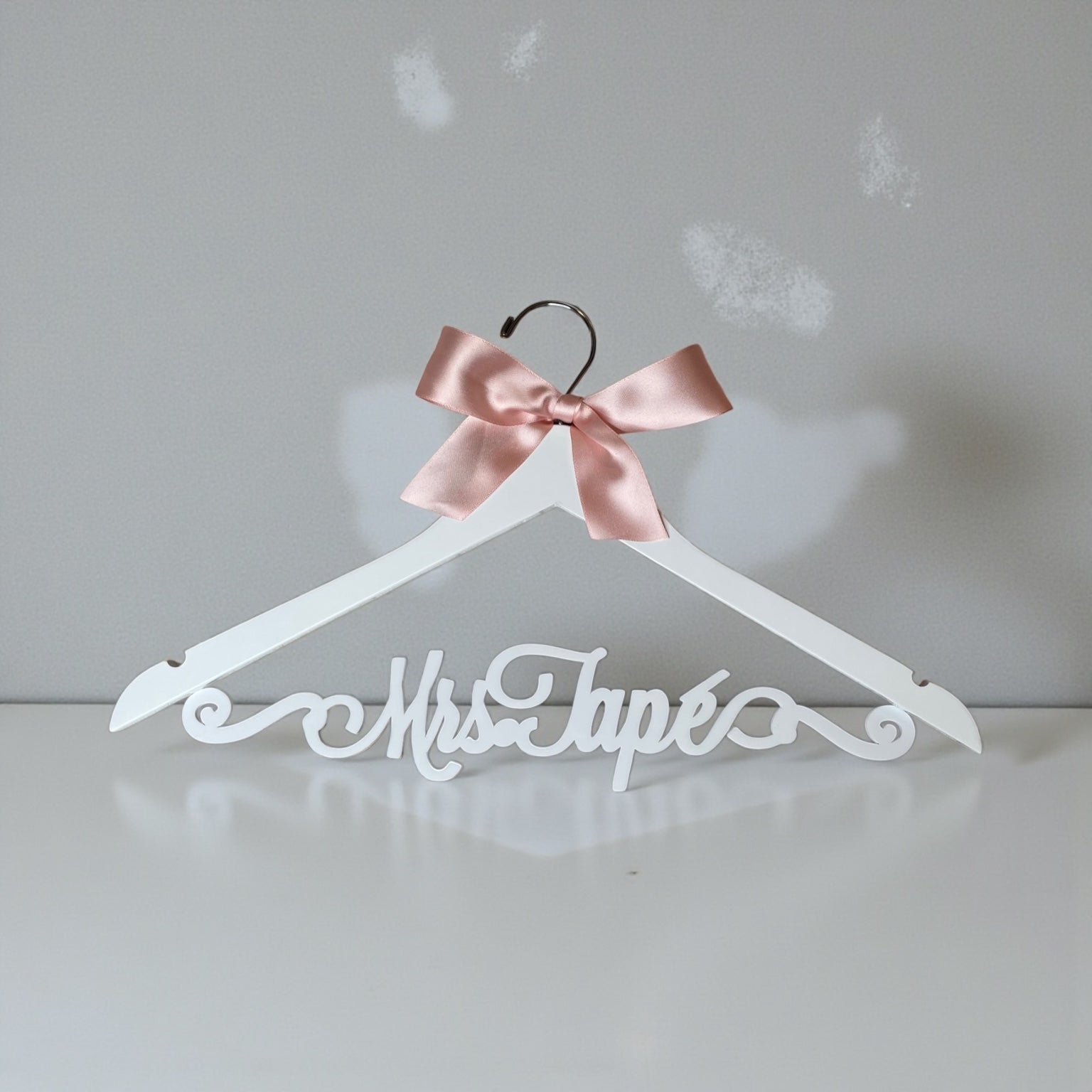 Custom Personalized Wood Wedding Hanger Custom Swirl Ornate Name Wedding Dress Bride Keepsake