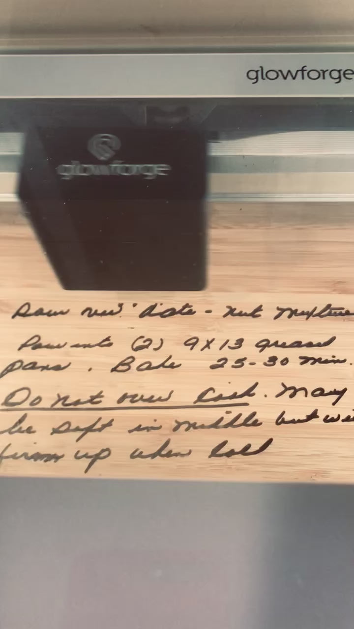 Custom Engraved Handwritten Recipe Cutting Board – Personalized Bamboo Keepsake Gift